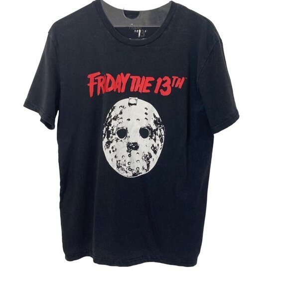 Friday The 13th Other - Friday The 13th Black T Shirt Mens Medium Jason Mask Graphic